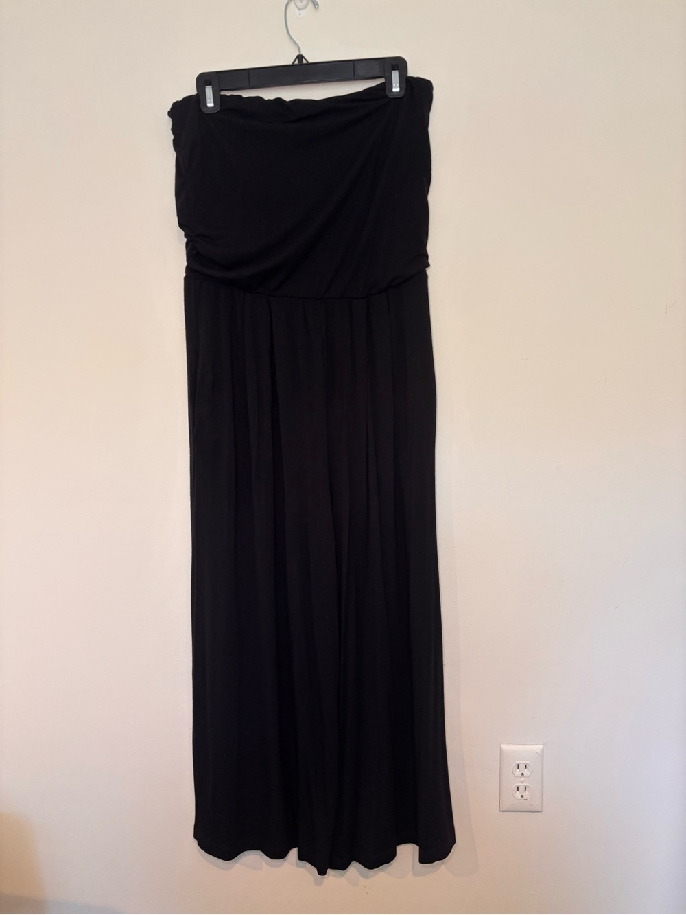 White Birch Black Strapless Wide Leg Jumpsuit
